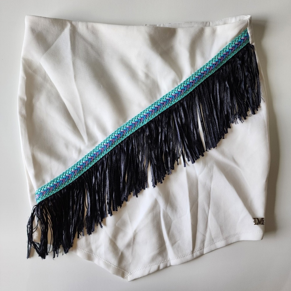 LOFTY MANNER Skirt Womens Medium Mini‎ Fringe Western Cowgirl BOHO Fairy Cottage